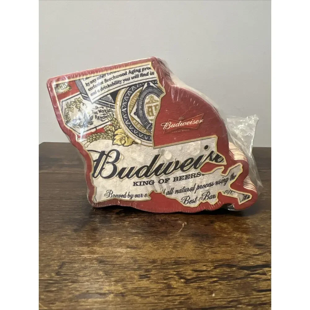 VTG‎ Lot of 50 BUDWEISER Paper Coasters, State of Louisiana Shaped, NEW NOS